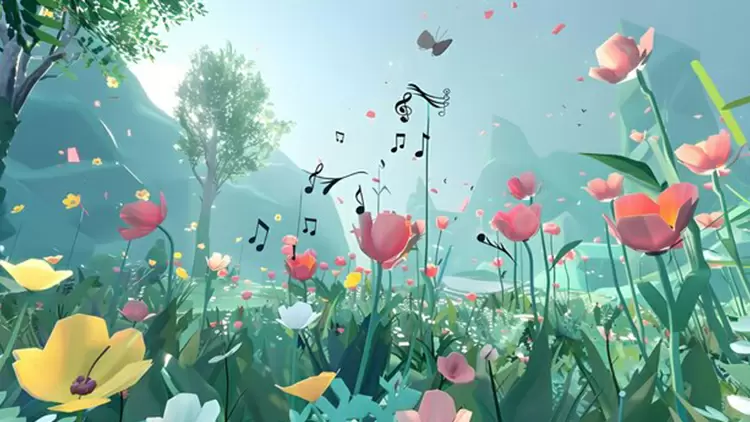 While in the garden, you hear a melodious sound of music, though you can't tell where it's coming from. You would: